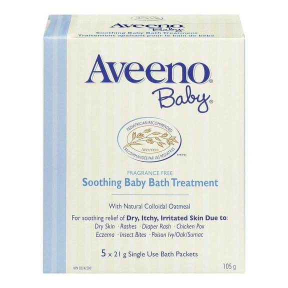 Aveeno Baby Soothing Bath Treatment w/ Colloidal Oatmeal, 3.75oz, 2-Pack