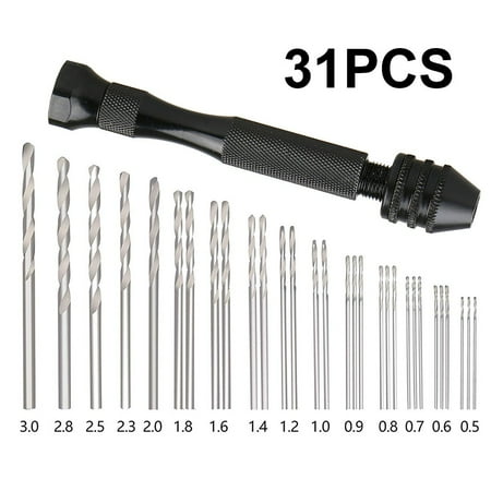 

31pcs/Set Precision Hand Drill & Bits Mini Micro Hand Rotary Tool Drilling Combo