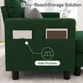 thumbnail image 5 of Walsunny Convertible Sectional Sofa Couch, Modern Linen Fabric L-Shaped Couch 3-Seat Sofa Sectional with Reversible Chaise for Small Living Room, Apartment and Small Space, Green, 5 of 11