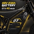 thumbnail image 4 of AMYET EDB002 Electric Dirt Bike for Adults & Teens, 4000W Peak Motor, 45 MPH, 230 N·m, 48V 23Ah, 45-Mile, 14"/12" Off-Road Tires, Hydraulic Brakes, UL 2272, 4 of 11