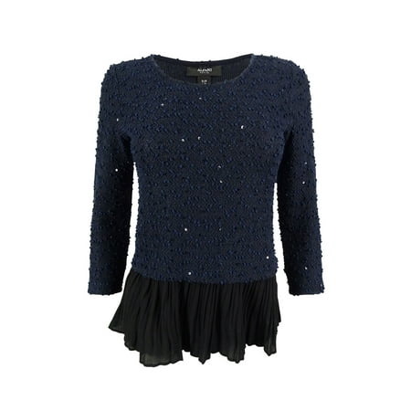 Pleated Empire Sweater - Alfani Women's Sequined Pleated Hem Sweater