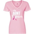 thumbnail image 3 of Inktastic Breast Cancer Awareness My Aunt is a Fighter Women's V-Neck T-Shirt, 3 of 5