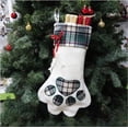 thumbnail image 4 of 2 piezas de calcetines navideños para mascotas de 45 x 20 cm de tamaño, calcetines navideños con patas de perro, calcetines navideños para mascotas, regalos para niños, rojo/azul, 4 of 6