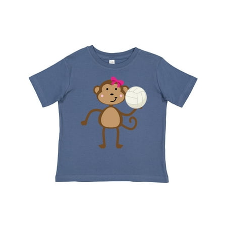

Inktastic Cute Volleyball Girl Monkey Gift Toddler Toddler Girl T-Shirt