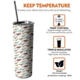 thumbnail image 6 of 20oz White Cartoon Colorful Dinosaurs Pattern Skinny Tumblers Stainless Steel Tumbler with Lid and Straw,Vacuum Insulated Double Wall Travel Tumbler Cups with Cleaning Brush for Coffee,Tea, 6 of 6