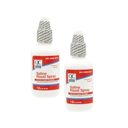 2 Pack Quality Choice Saline Nasal Relief Moisturizing Spray 1.5 Oz Each