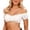 3White, variant on Xijirk Women Square Neck Crop T Shirt Floral Lace Short Sleeve Front Gathered Slim Top for Daily Club Wear,1White,L