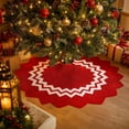 thumbnail image 2 of Polyester Knitted Christmas Tree Skirt 48.03x48.03IN - Christmas Decorations, Decor, Holiday, Xmas, Festive, Seasonal, Home, Indoor, Outdoor, Party Supplies, Gifts, Ornaments, 2 of 7