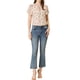 thumbnail image 2 of INSPIRAR CHIC Blusa Elegante de Manga Flutter con Cuello en V y Estampado Floral para Mujeres en Beige y Rosa Talla S, 2 of 5