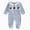 L101-Blue, variant on Newborn Fall Baby Boy Footie Romper Collared Football/Duck Striped Jumpsuit Footed Clothes Knit Winter Outfit(L101-Blue,Newborn)