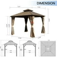 thumbnail image 2 of 8x8 ft Hardtop Gazebo Canopy Metal with Galvanized Steel Double Roof,Curtain & Netting for Patio Deck Backyard, Brown, 2 of 8
