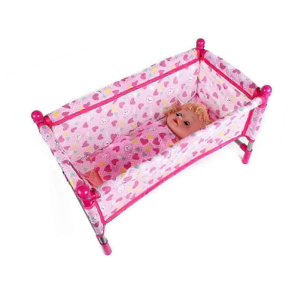 Baby Doll Playset With Foldable Doll Stroller,doll Crib,doll High Chair,swing Baby Doll Accessories, New
