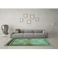 thumbnail image 3 of Ahgly Company Indoor Square Oriental Light Blue Traditional Area Rugs, 5' Square, 3 of 4