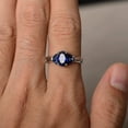 thumbnail image 3 of HeartsAndYou 1.5ct Natural Blue Sapphire Engagement Ring 14k SOLID White Gold Leaf Solitaire, 3 of 5