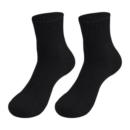 

2 pairs Womens Autumn And Winter Thick Wool Socks Solid Color Casual Medium Tube Thermal Socks Color random