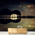 thumbnail image 3 of wall26 - Trees Arranged in a Shape of a Guitar on a Starry Sky Background in a Full Moon Night - Removable Wall Mural | Self-Adhesive Large Wallpaper - 100x144 inches, 3 of 6