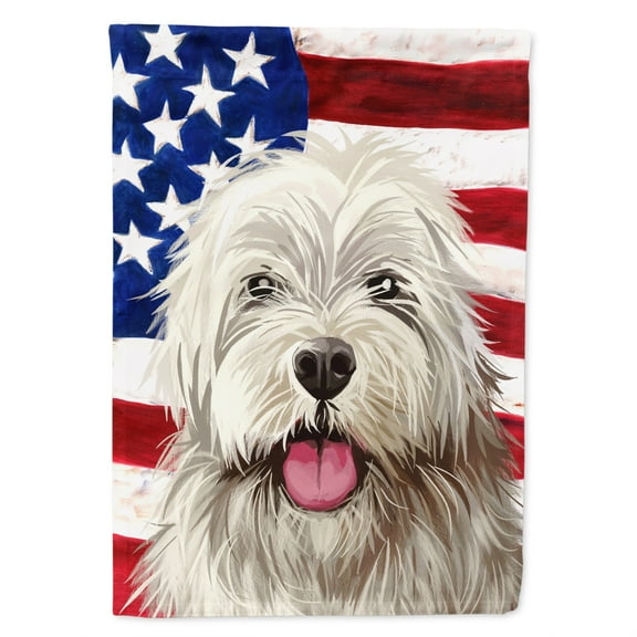 Carolines Treasures CK6688CHF Sapsali Dog American Canvas House Size Outdoor-Flags, Multicolor