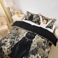 thumbnail image 3 of Homewish Skull Black Cat Twin Duvet Cover,Vintage Flowers Twin Bedding,Cream Black,Halloween Comforter Cover,Black Reversible,2pcs,1 Duvet Cover and 1 Pillowcase, 3 of 6