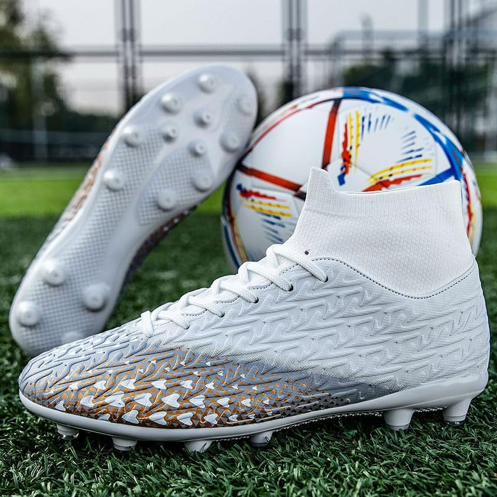 Men's Indoor Soccer Shoes Football Cleats Low-Tops Lace-Up
