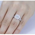 thumbnail image 3 of HeartsAndYou 3.3ct Round Cut Moissanite Engagement Ring for Women Halo Bridal Set Band 18k White Gold Over Silver, 3 of 8