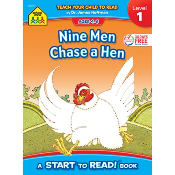 Pre-Owned School Zone Nine Men Chase a Hen - A Level 1 Start to Read! Book (Paperback) 0887430090 9780887430091