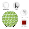 thumbnail image 4 of Zufioo Green Lemon Slices Print Bone China Decorative Plate, Ceramic Dinner Plate with Stand Ceramic Decoration Homewares-6in, 4 of 6
