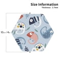 thumbnail image 2 of Honeii Cute Chameleons On Blue print Leather Coaster Set of 4, ideal for safeguarding your furniture from drinks spills and effortless cleanup-Hexagon, 2 of 6