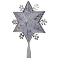 thumbnail image 3 of Northlight 10" Silver Snowflake Lighted Christmas Tree Topper - Blue Lights, 3 of 6