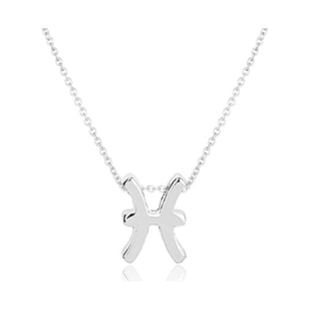 Sonducket Tema de la constelación Collar del zodiaco Regalo de amigos Chic Ins Personalidad Accesorio de moda ligero Piscis Plata Type1 NO1