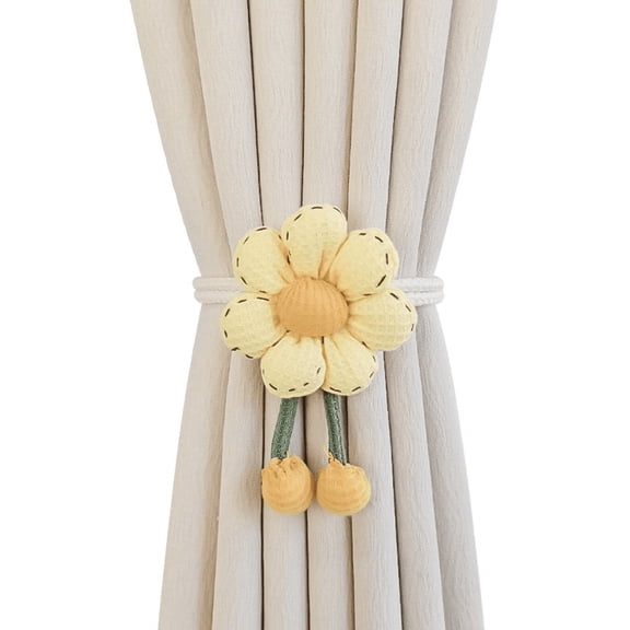 Curtain Ties Flower Curtain Buckles, Curtain Ties, Decorative Cream Style, Elegant Floral Design, No Drilling Needed, Home Décor