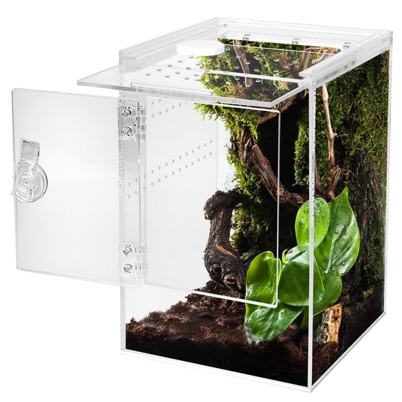 Front Opening Terrarium Jumping Spider Enclosure,Tall Arboreal Tarantula Enclosure Terrarium with Cross Ventilation,Waterproof Acrylic Reptile Enclosure