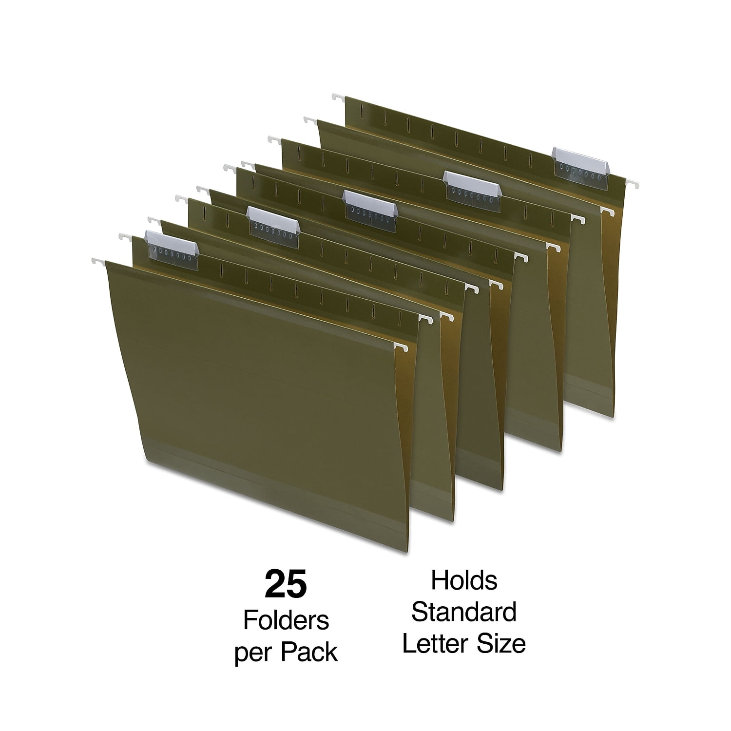 Staples Hanging File Folders 3-Tab 2' Expansion Ltr Size Std Green 25/BX 884240