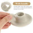 thumbnail image 3 of HEALEEP Minimalist Design Ceramic Candle Holders White 2Pcs 3.34X2.95X1.77in, 3 of 6