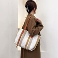 thumbnail image 6 of Clearance 2025 New Ladies Shoulder Bag Handbag Tote Vertical Stripe Casual Fashion Tote Outdoor Bag Canvas Bag, 6 of 6