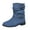 Blue, variant on Women's Tie Knot Chelsea Pump Ankle Boots Closed Toe Stacked Heel Booties Shoes Black,9