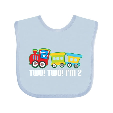 

Inktastic 2nd Birthday Two Two Train Boys Baby Bib