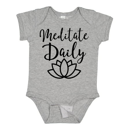 

Inktastic Meditation Yoga Meditate Daily Resolution Gift Baby Boy or Baby Girl Bodysuit