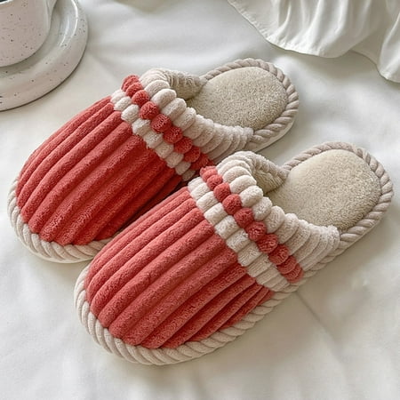 

Alueeu Women s slipper Couples Women Slip-On Furry Plush Flat Home Winter Open Toe Keep Warm Slippers Shoes