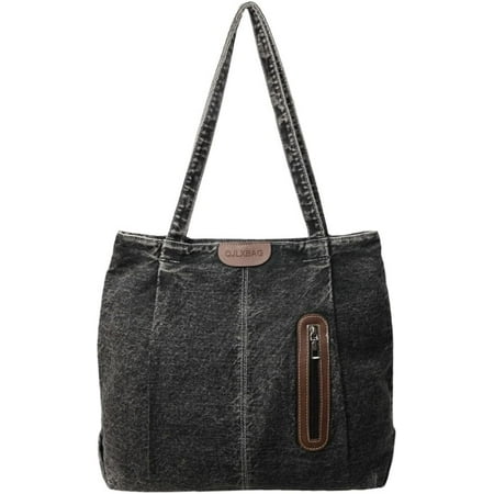 DanceeMangoos Denim Shoulder Bag Casual Style Lightweight Retro Travel Shopper Crossbody Handbag for Women Jean Tote Purse Shopper