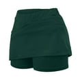 thumbnail image 2 of RYKJLWY Skorts Skirts for Women Women's Pocket Pants Solid Mid Waist Culottes Short Skirts Skinny Pants Golf Skorts Athletic High Waisted With Pockets (Army Green,XL), 2 of 5