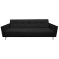 thumbnail image 1 of Sofá Cama Reclinable Paris Lino Negro, Brazos separados, Futon 3 Posiciones EL BAZAR STORE Moderno abotonado, 1 of 7