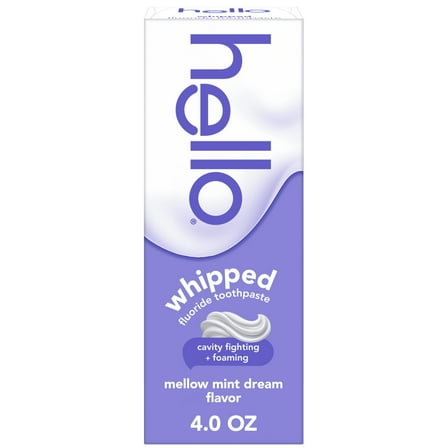 hello Whipped Fluoride Toothpaste, Minty Foam Toothpaste, Mellow Mint Dream, 4.0 oz