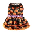 thumbnail image 2 of Aoznliie Dog Clothes, Halloween Pumpkin Lace Dress for Small Cats Dogs, XL 13.2-16.5lb Cute Pet Outfit for Halloween Party & Pet Cosplay, Black, 2 of 7