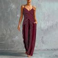 thumbnail image 2 of HAYIMI Womens Summer Outfits Sets 2 Pieces Striped Outfit Sleeveless Casual Tank Tops With High Neck And Matching Trousers Solid Color Versatile Clothes Sets, 2 of 5
