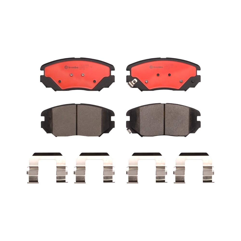 For Hyundai Sonata 3.3L Front Brake Pad Set Slotted Ceramic with Clips