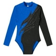 thumbnail image 3 of Alvivi Gymnastics Leotard for Girls Sequined Diamond Long Sleeve Unitards Ballet Dancewear Bodysuit Blue 6, 3 of 7