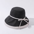 thumbnail image 4 of CoCopeaunts Large Wide Brim Bucket Hat for Women Summer Foldable Anti-UV Solid Color Sun Hat Lady Sunscreen Bucket Cap Bow Belt, 4 of 8