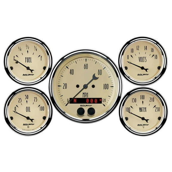 Autometer Antique Beige Gauge Kit w/GPS Speedo