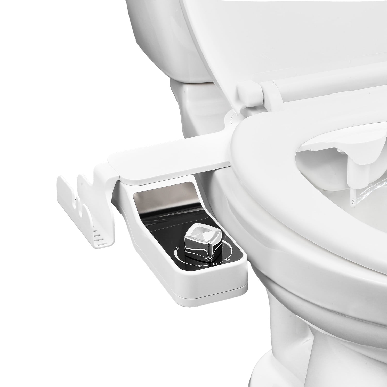 KFFKFF Ultra-Thin Bidet Attachment for Toilets, 0.3" Design - Dual Nozzles, Adjustable Water Pressure, Non-Electric Cold Water Sprayer for Front and Rear Cleansing, White