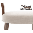thumbnail image 5 of Guyou Dining Chairs Set of 2, Mid-Century Modern Linen Upholstered Kitchen Chairs with Curved Backrest, Wooden Side Chairs for Dining Kitchen Living Room Bedroom, Beige, 5 of 14
